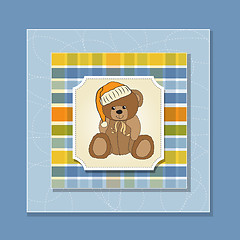 Image showing customizable greeting card with teddy bear