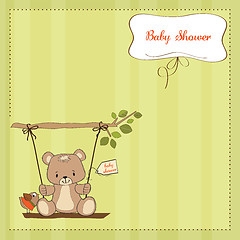 Image showing baby greeting card with teddy bear