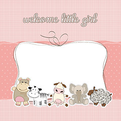 Image showing baby girl shower card