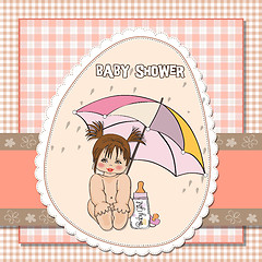 Image showing baby girl shower card