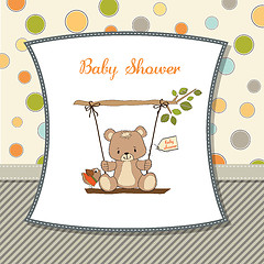 Image showing baby greeting card with teddy bear