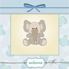 Image showing new baby boy announcement card