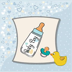 Image showing baby announcement card with milk bottle and pacifier