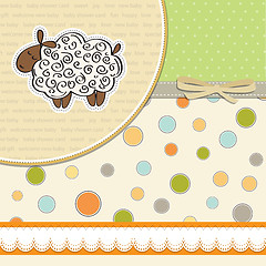 Image showing cute baby shower card with sheep