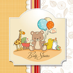 Image showing baby shower card with toys