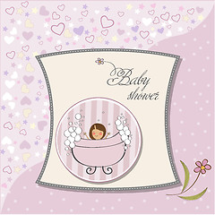 Image showing romantic baby girl shower card