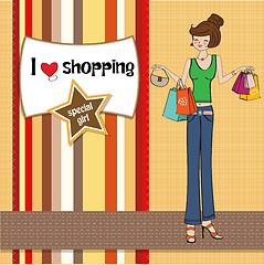 Image showing pretty young lady at shopping