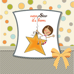 Image showing new star it's born.welcome baby card