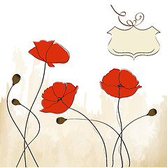 Image showing poppies floral background