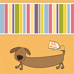 Image showing funny shower card with long dog