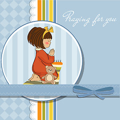 Image showing little girl praying