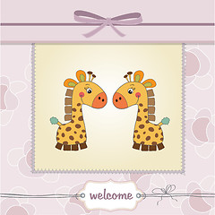 Image showing delicate baby boy shower card