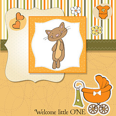 Image showing new baby shower card with cat