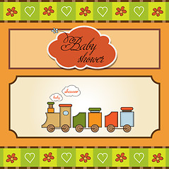 Image showing baby  shower card with toy train