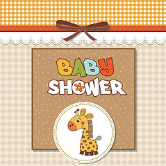 Image showing new baby announcement card with giraffe