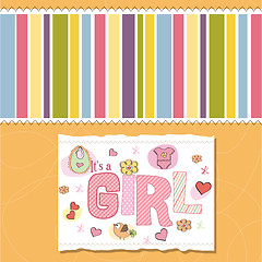 Image showing baby girl shower card