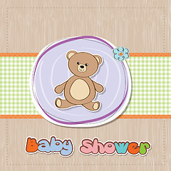 Image showing baby shower card with teddy