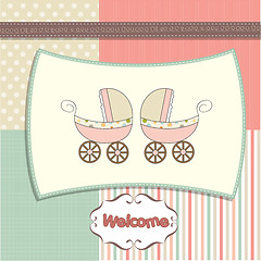 Image showing delicate baby twins shower card