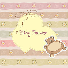 Image showing baby shower card with teddy