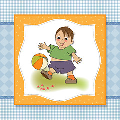 Image showing little boy playing ball