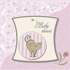 Image showing new baby shower card with cat