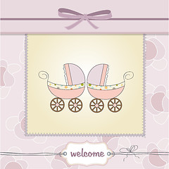 Image showing delicate baby twins shower card