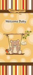 Image showing baby greeting card with teddy bear