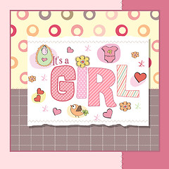 Image showing baby girl shower card