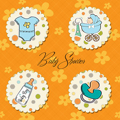 Image showing cartoon baby boy items collection