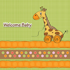 Image showing Baby shower card with cute giraffe