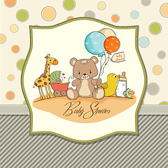 Image showing baby shower card with toys