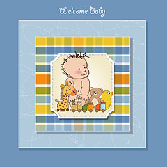 Image showing baby boy shower card