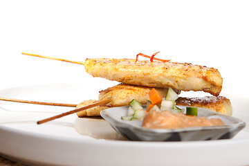 Image showing Chicken Satay Thai Appetizer