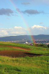 Image showing rainbow over the city