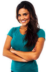 Image showing Casual portrait of smiling young woman