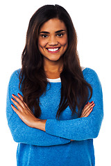 Image showing Casual portrait of smiling young female model