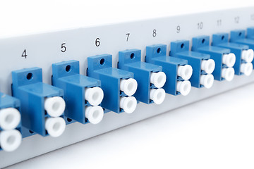 Image showing Fiber optic distribution frame with SC adapters