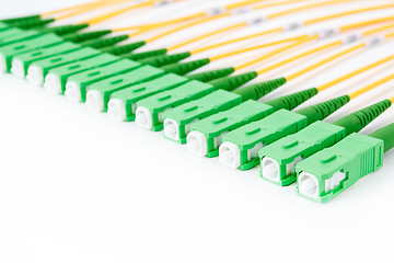 Image showing green fiber optic SC connectors