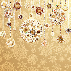 Image showing Beige background with christmas balls. EPS 8