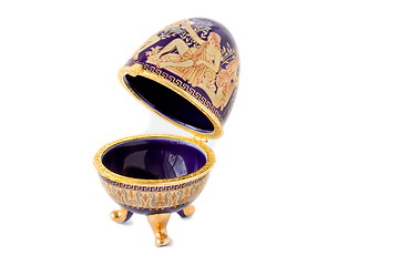 Image showing Casket in the form of an Easter egg with an ornament.ggggggggggg