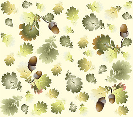 Image showing Autumn seamless background. Illustration  acorns.