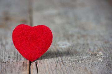 Image showing Heart on the old wooden floor