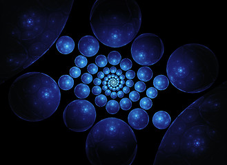 Image showing Spiraling orbs, cpu rendered fractal image.