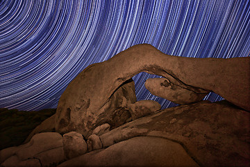 Image showing Long Exposure over the Rocks of Joshua Tree Park