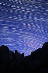 Image showing Long Exposure over the Rocks of Joshua Tree Park