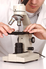 Image showing Caucasian Scientist At Work Using the Scientific Method