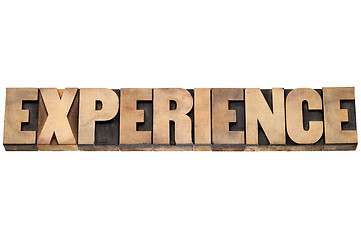 Image showing experience word in wood type