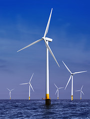 Image showing wind turbines generating electricity