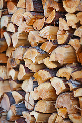 Image showing Firewood stack prepared for winter