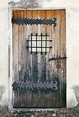 Image showing Weathered door of an old building